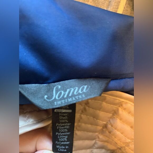 Soma Intimates Blue lined Cargo jacket size M - Picture 4 of 10